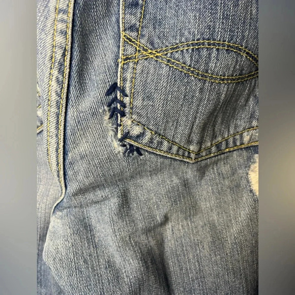 Vintage Abercrombie & Fitch Y2K Low Rise Flare Distressed Denim 8 - Picture 5 of 6